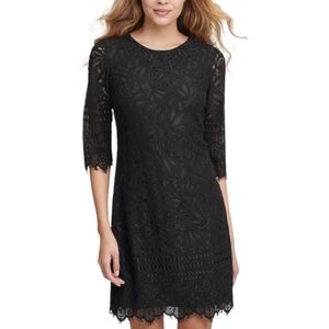 Kensie Elegant Black Lace Dress